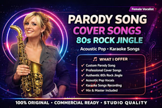 record custom parody song, funny birthday song and cover vocals