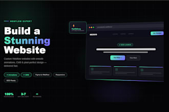 build a stunning webflow business website or landing page with interactions