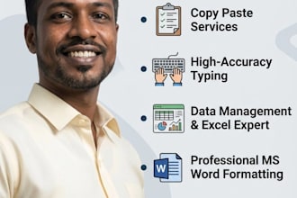 be your data entry and excel tasks