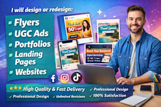 design redesign flyer ugc digital portfolio landing page website