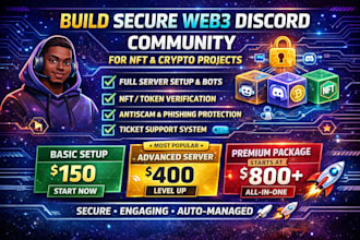 create a secure web3 discord community with nft verification, bots, engagement