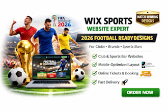 design wix sports or world cup 2026 football website for brands clubs sports bar