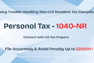 prepare and efile irs from 1040nr US nonresiden tax return