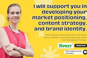 develop your brand identity, market positioning and content strategy
