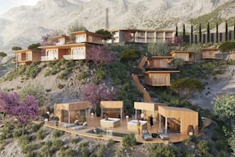 do lakeside resort development,hillside boutique hotel,mountain vacation villas