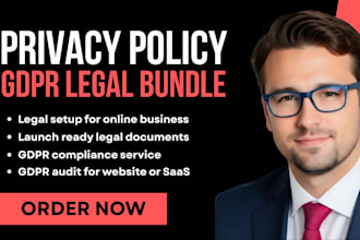 write privacy policy, gdpr and legal bundle for saas startups