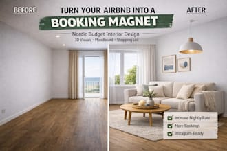 design a airbnb interior to increase bookings and nightly rate