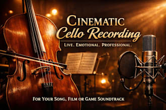 arrange cinematic cello recording for your song,film or game soundtrack