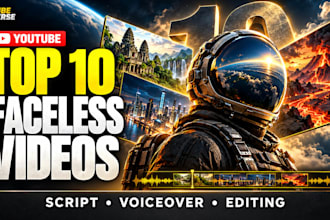 create top 10 faceless youtube cash cow videos