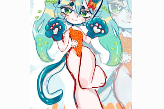 draw you a cartoony anime character