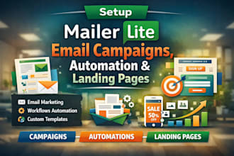 setup mailerlite email campaigns, automation, landing pages