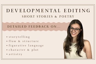 provide developmental edits for short stories and poetry
