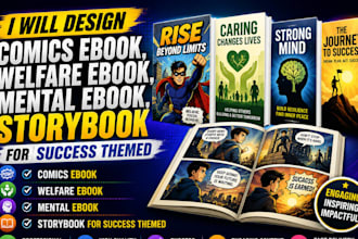 design comics ebook, welfare ebook, mental ebook, storybook for success themed