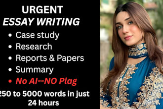 do urgent essay writing as an essay writer on any topic