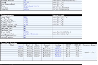 lease abstract for US commercial real estate leases
