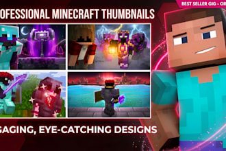 make a professional minecraft youtube thumbnails design