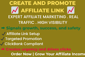create and promote clickbank affiliate link and affiliate marketing