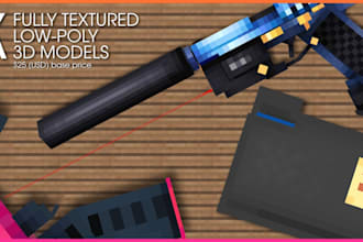 create a fully textured, low poly 3d model on blockbench
