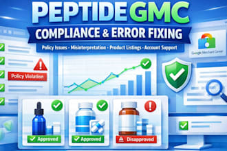 peptide gmc account suspension, gmc listing, google ads