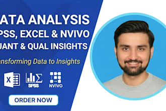 be your data analyst in spss, excel, tableau and nvivo