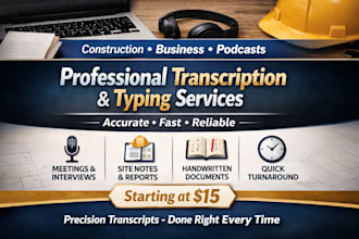 professionally transcribe interviews, podcasts, and meetings