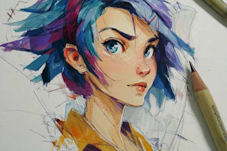 draw anime character art illustration