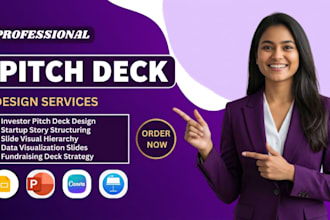 design a professional investor pitch deck for startup fundraising