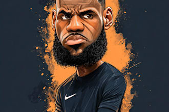 design cartoon caricature for football nba nfl sport tshirt