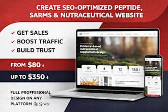 create SEO optimised peptide website sarms store and nutraceutical website