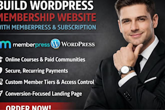 build wordpress membership website with memberpress and subscription