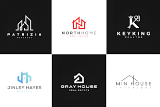 minimalist modern property, contruction logo design