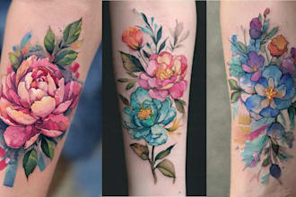 be your watercolor tattoo artist and designer