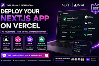 deploy your nextjs app on vercel, fix build error, setup domain dns and supabase