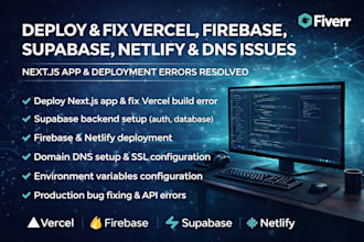deploy and fix vercel, firebase auth, supabase, netlify hosting and dns issue