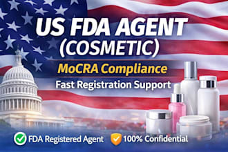be your US fda agent for cosmetic registration and mocra compliance