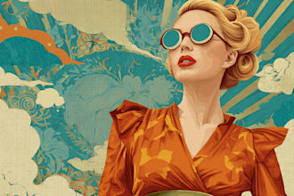 make vintage retro poster illustration
