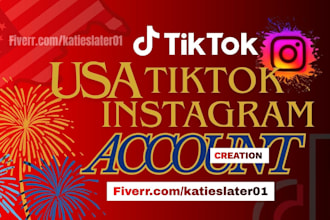 create USA instagram  USA tiktok account, instagram account