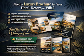 design luxury brochure for hotel, resort or villa
