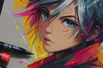 draw anime character illustration
