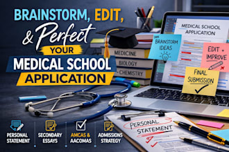 brainstorm, edit,  perfect your medical school application