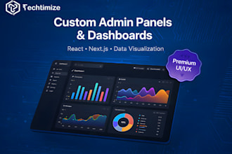 a custom react admin panel and data visualization dashboard