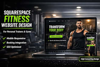 design squarespace gym website, personal trainer fitness website for your brand