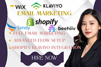 integrate shopify klaviyo optimize email systeme io wix website beehiiv sendy
