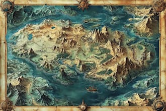 design printable game map, fantasy battlemap, hex  map art