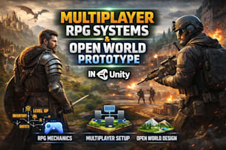 develop multiplayer rpg systems and open world prototype in unity
