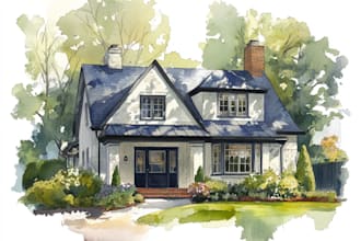 watercolor a house portrait