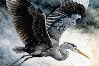 realistic animal illustration in watercolor