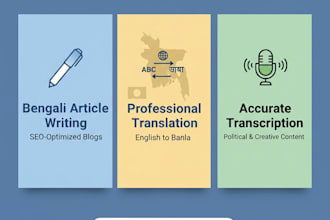 write articles, blogs, political analysis or  translate in bengali