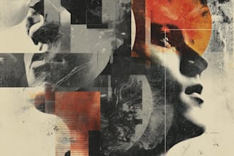 design abstract digital collage art, photo collage,