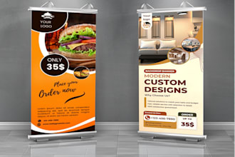 design backdrop banner,  roll up banner, banner design, signage design